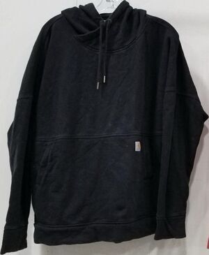 Carhartt Women’s Black Hoodie XXL Relaxed Fit Side Slits and thumb holes
